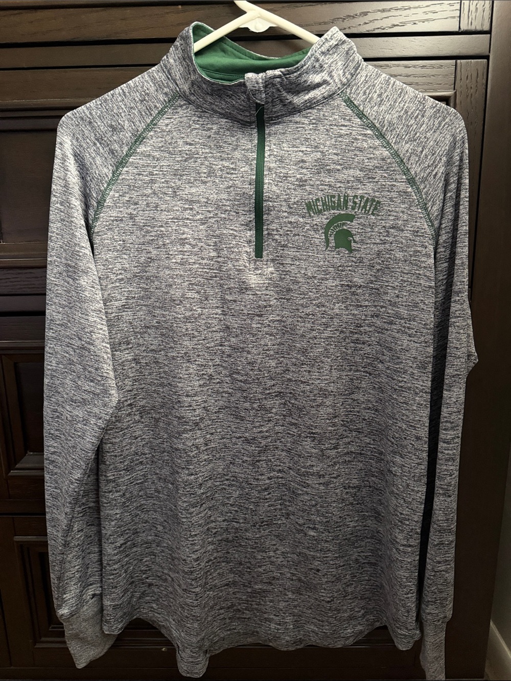 Colosseum Michigan State Heather Gray Quarter-Zip Pullover